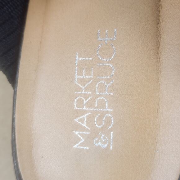 Market and Spruce Black Knit Block Heeled Slip-on Mules Women’s SZ 8  EUC - Picture 3 of 13